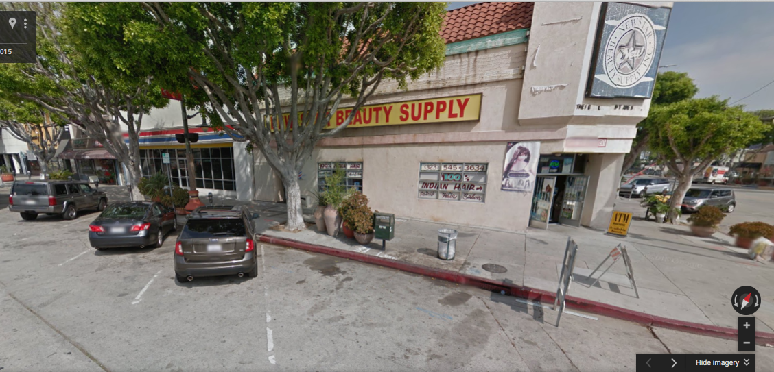 Blacked-out windows mark the site of one of Botach's weapons warehouses in Leimert Park Village. (Google maps)