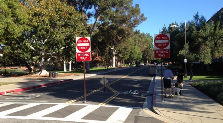 Drivers cannot go northbound on Dixon Court, but cyclists now can