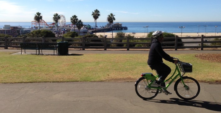 Santa Monica's Breeze Bike-Share system opened earlier today. Photos by Joe Linton