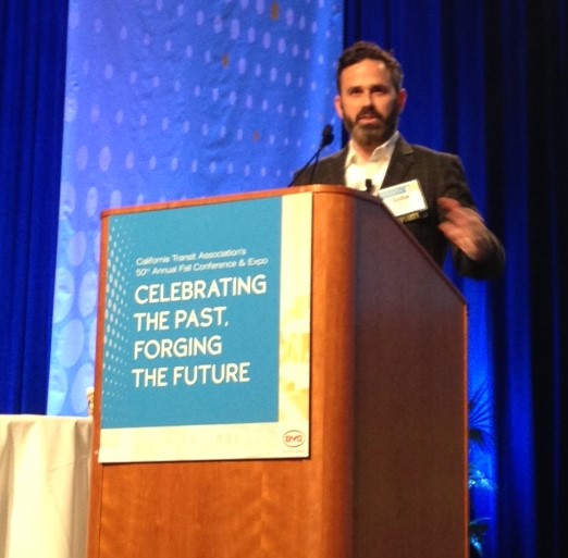 Gabe Klein speaking at the California Transit Association conference. Photo by Joe Linton/Streetsblog L.A.