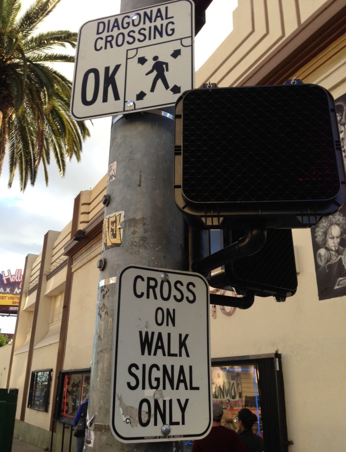 Streetsblog exclusive: what the L.A. pedestrian scramble signage looks like.