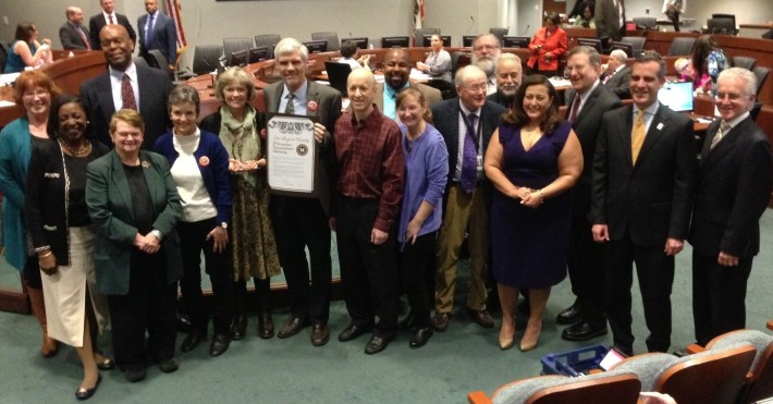Friends 4 Expo Transit honored at today's Metro Executive Committee meeting. Photo: Joe Linton/Streetsblog L.A.