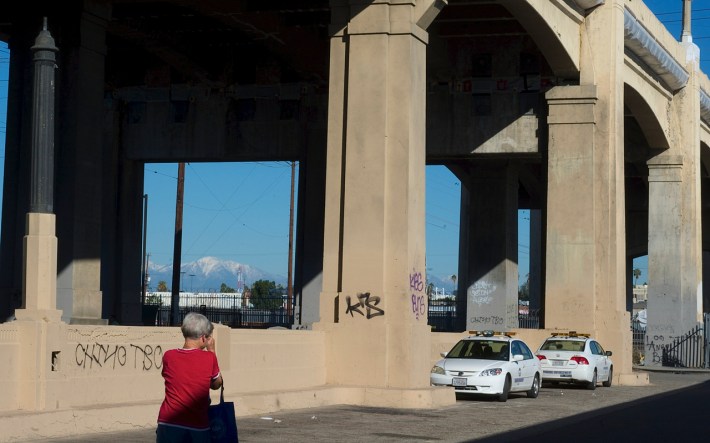 People of all walks of life have been spotted making the pilgrimage to the bridge for photos of its last days. Sahra Sulaiman/Streetsblog L.A.