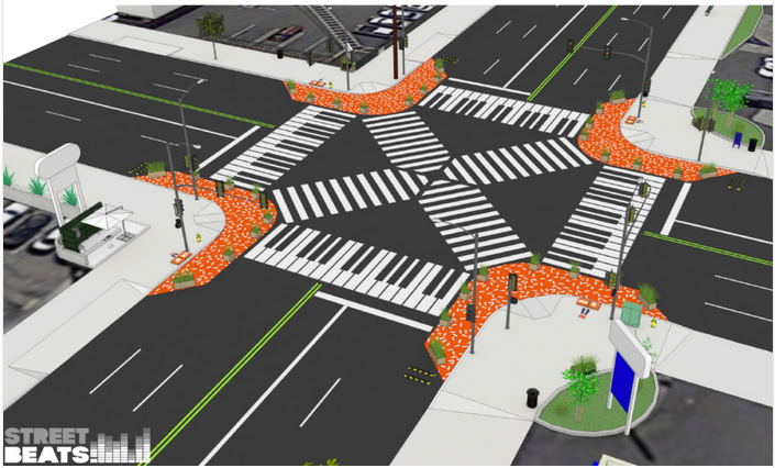 The rendering of the transformed intersection by Studio MMD.
