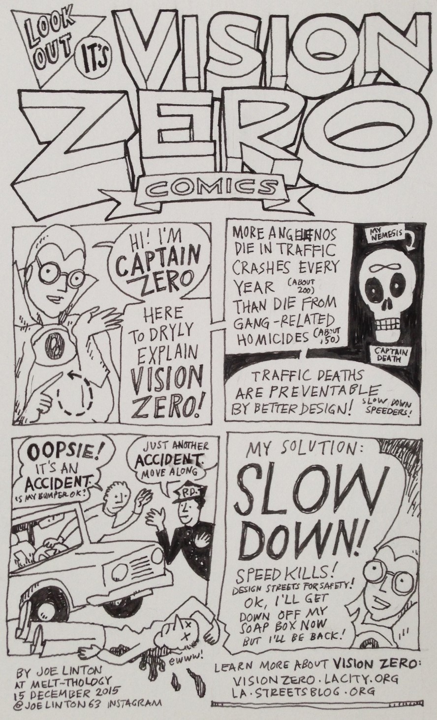 Vision Zero Comics from Melt-Thology #16. Art by Joe Linton