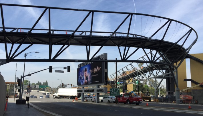 The formerly $19M Universal City Pedestrian Bridge now costs $30M. Photo: Joe Linton/Streetsblog L.A.
