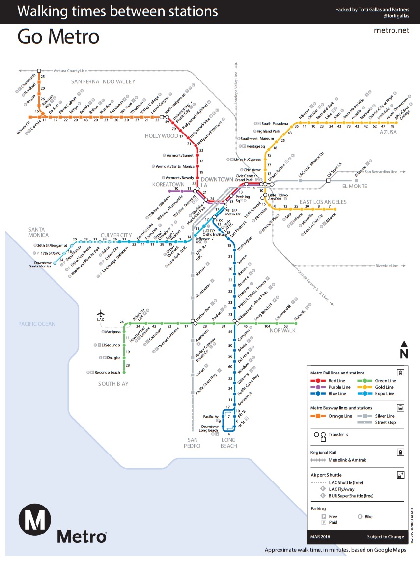 New Map Shows Walk Time Between L.A. Metro Stations - Streetsblog Los ...