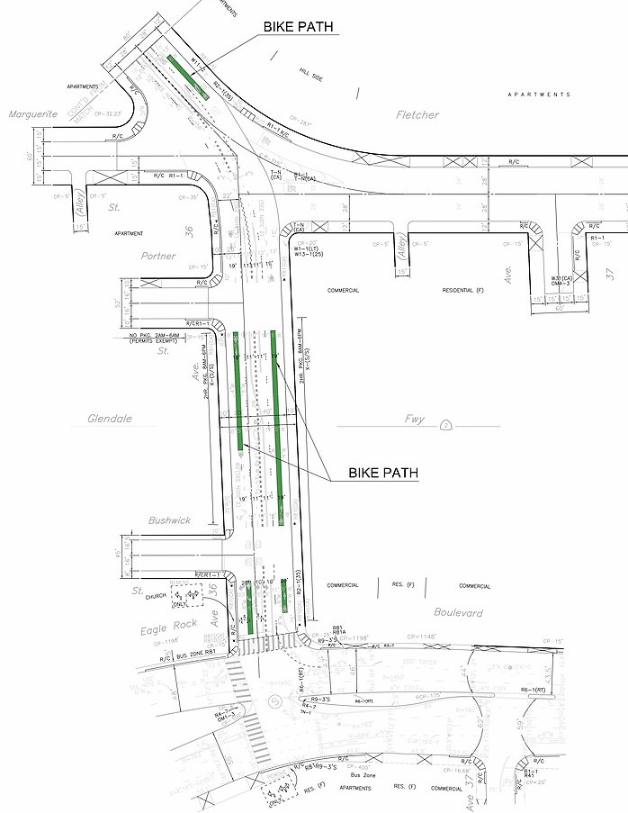 The Fletcher bike lanes will continue on Avenue 35. Source: GPIA