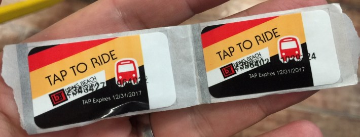 Under a new student pass program, Metro plans to shift to more convenient stickers on student ID cars, instead of student TAP cards. Photo: Joe Linton/Streetsblog L.A.