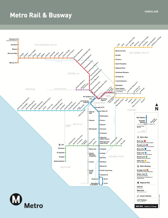 Metro's new rail system map in effect today