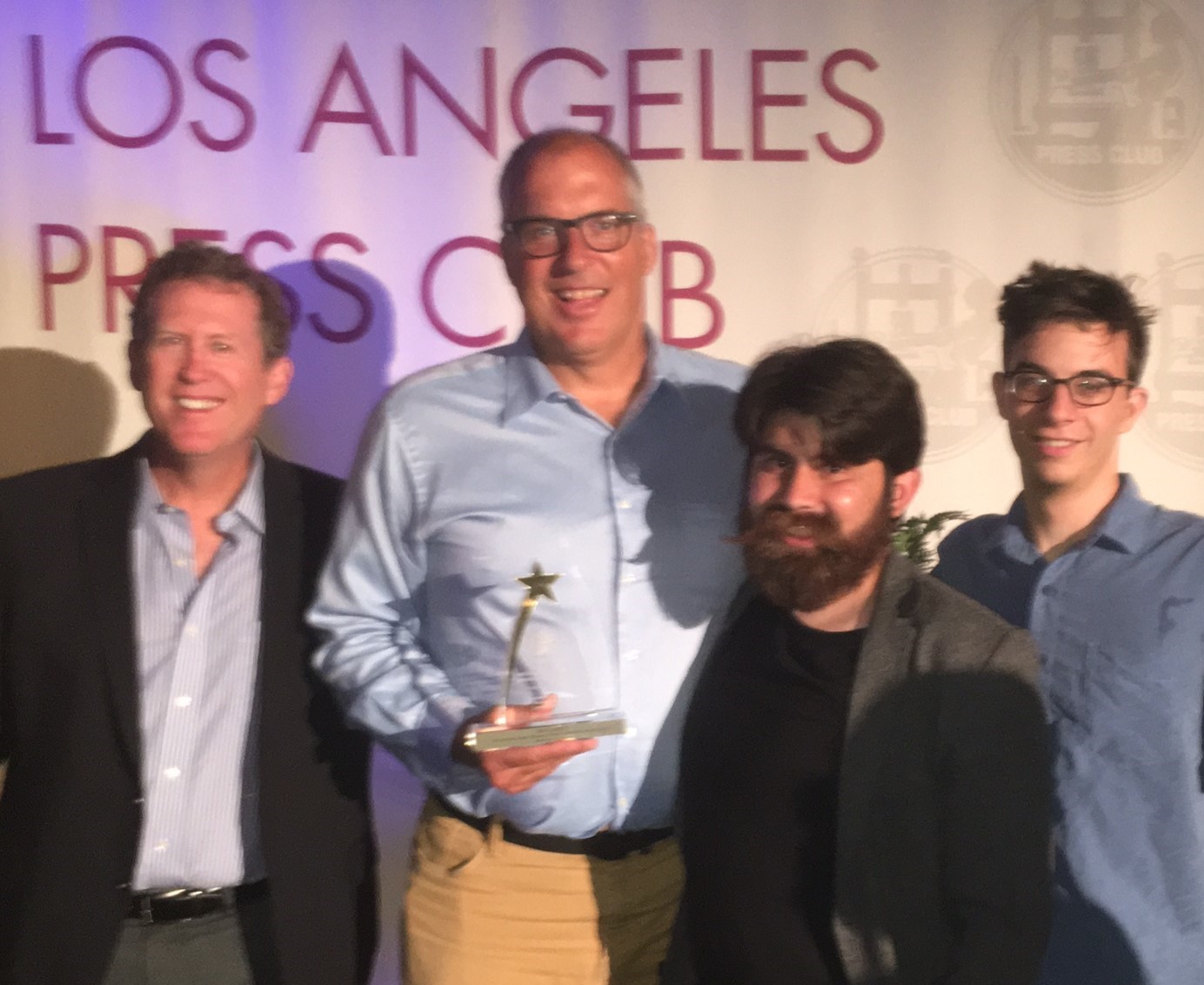 Streetsblog's team at last night's L.A. Press Club awards: left to right