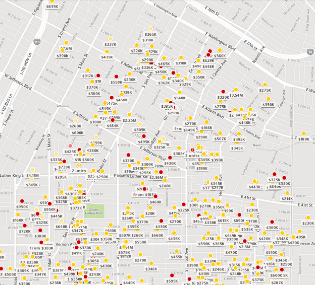 Recently sold and for sale listings in the Historic South Central neighborhood. Source: Zillow