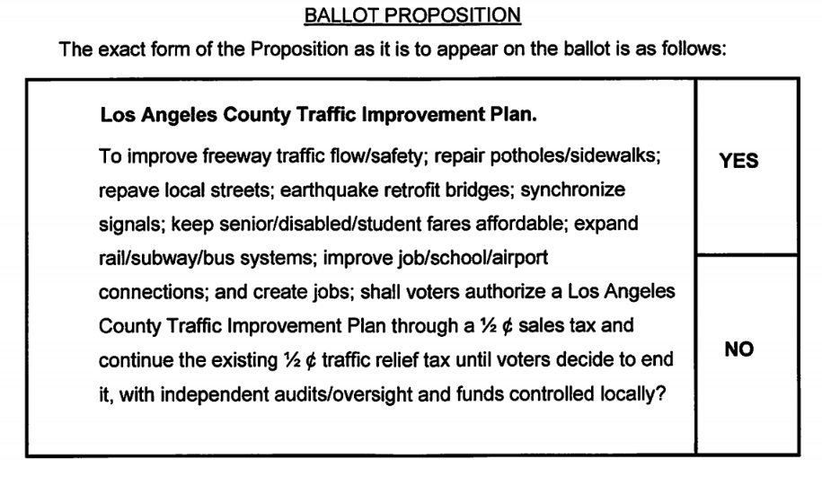 Metro's sales tax proposal as it will appear on the November 2016 ballot.