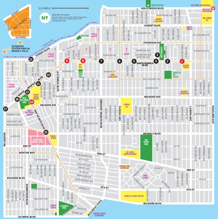 WeHo Pedals system map
