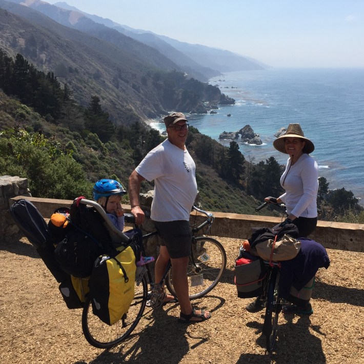 My daughter, wife and I bike touring in Big Sur