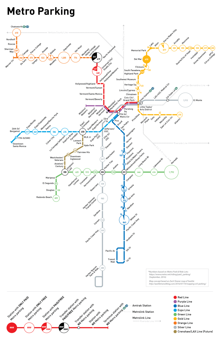Metro Rail and BRT parking map - by Mehmet Berker