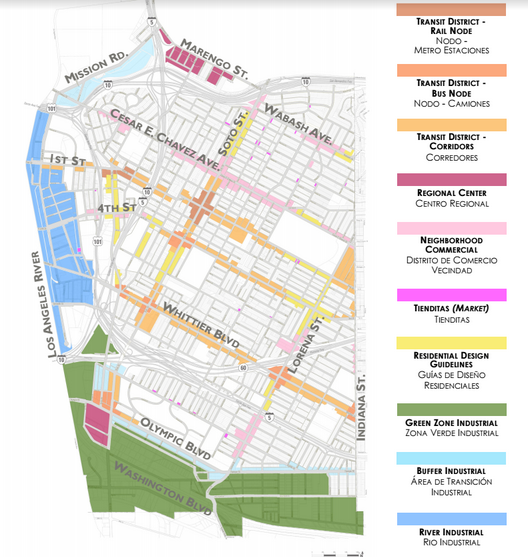 Proposed zoning for Boyle Heights. Click to enlarge. Source: Dept. of City Planning