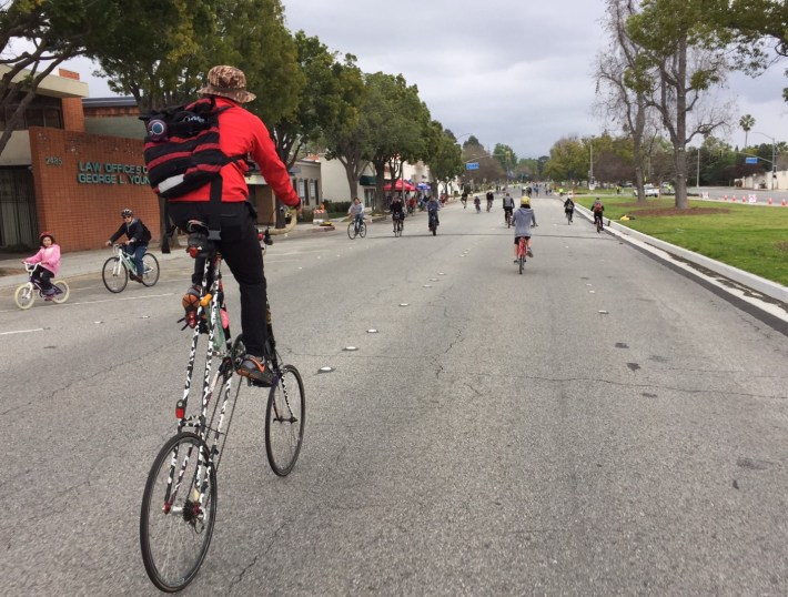 Tall bike on Huntington Drive at 626 Golden Streets