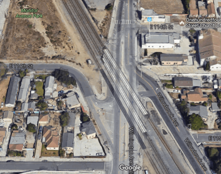Access to the station from the north - particularly for cyclists traveling southbound on Wilmington (or pedestrians walking on the west side of Wilmington) will remain somewhat fraught. Source: Google maps.