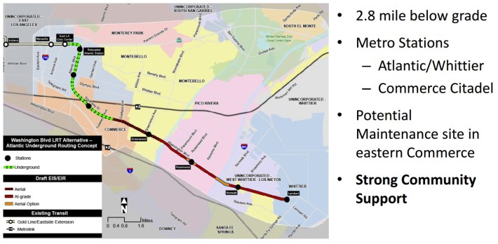 Eastside Gold Line Washington alignment