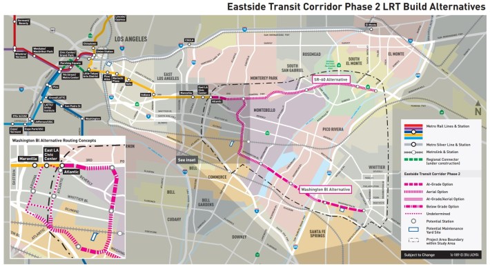 Metro Eastside Gold Line project area map