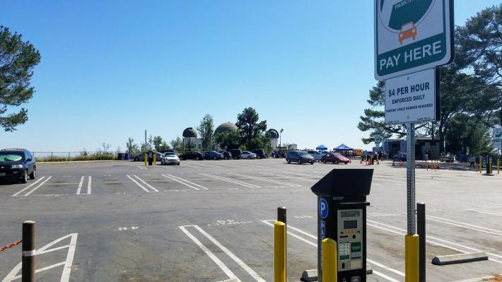 The Griffith Observatory parking lot last Saturday afternoon