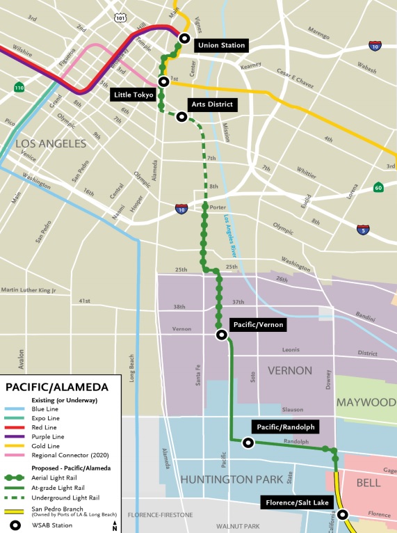 West Santa Ana Branch Pacfic/Alameda alignment