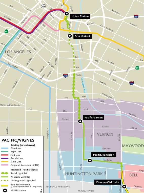 West Santa Ana Branch Pacfic/Vignes alignment