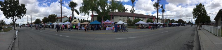 Downey Ride & Stride 2017: Downey Avenue lined with booths as far as the eye can see
