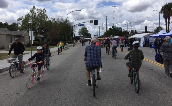 Cyclists of all ages at Downey Ride & Stride