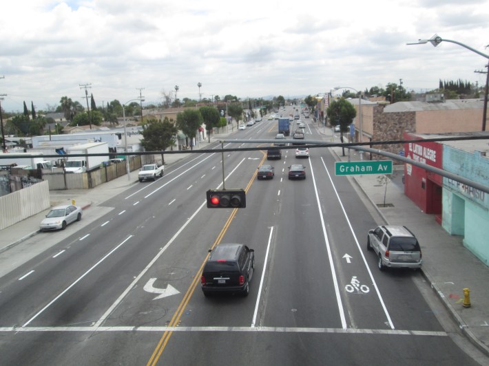 Firestone bike lanes looking eastward. Photo: Ryan Johnson