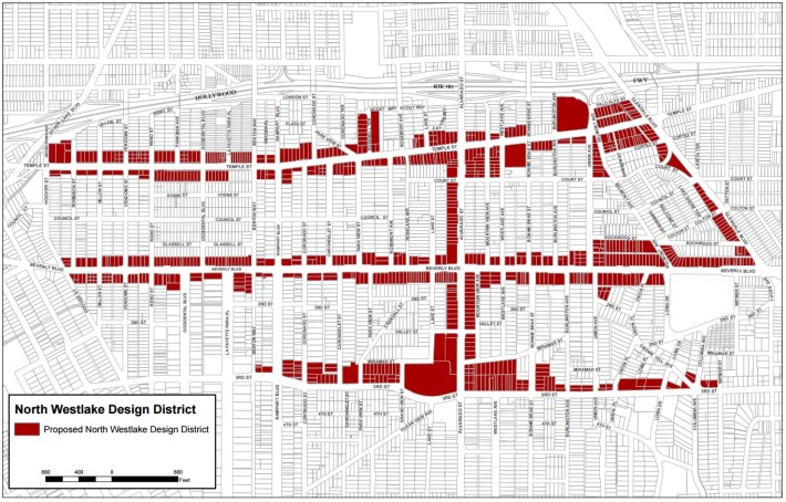 North Westlake Design District map - image via Dept of City Planning