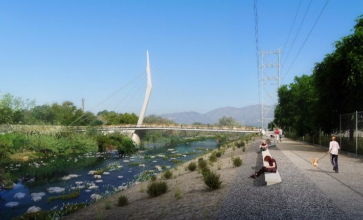 The planned North Atwater multi-modal bridge over the L.A. River. Image via River L.A.