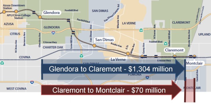 Cost breakdown between L.A. and San Bernardino Counties. Image via Construction Authority