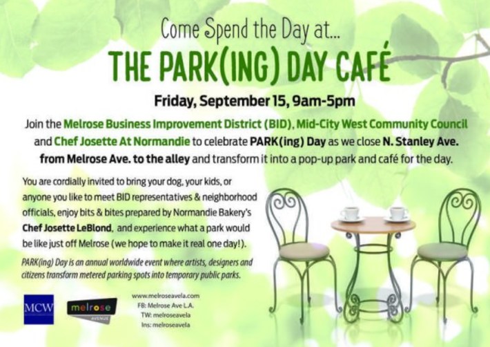 Check out MidCity West's Park(ing) Day Cafe this Friday