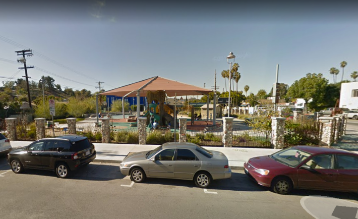 The park at Ave. 50 and York Blvd. features a massive canopy. Source: Google maps.