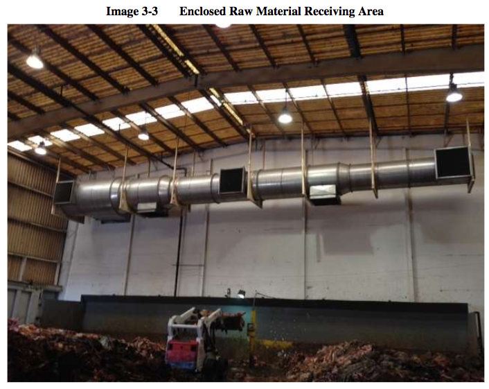 Animal materials wait to be processed in an open-air warehouse. Source: AQMD Draft Report on Proposed Rule 415