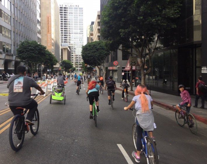 Yesterday's CicLAvia route extended from Koreatown to downtown L.A.