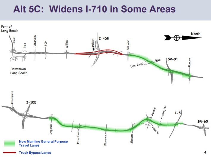 Metro staff are recommending widening the 710 Freeway from xxx to xxx. Image via Metro staff report