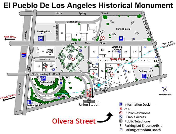Olvera Street parking map