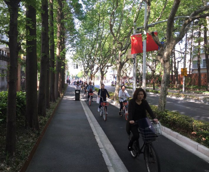 Shanghai protected bike lane