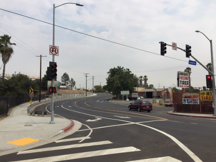 View of the Alhambra Avenue S-curve after improvements