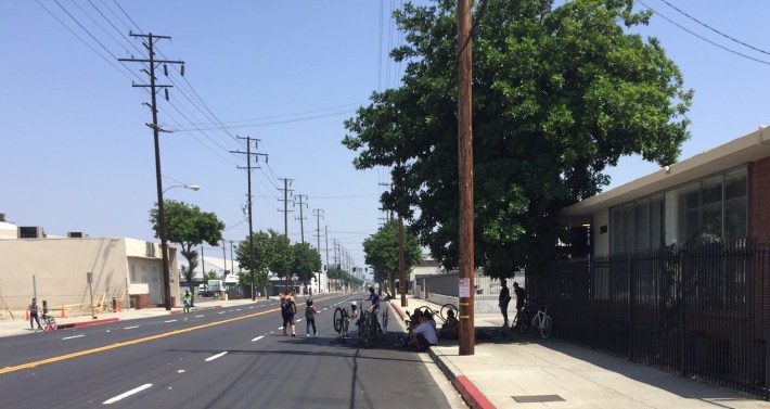 Many participants sought out the shade under Vernon's street trees