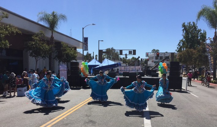 Folklorico dancers perform at the Baldwin Park hub