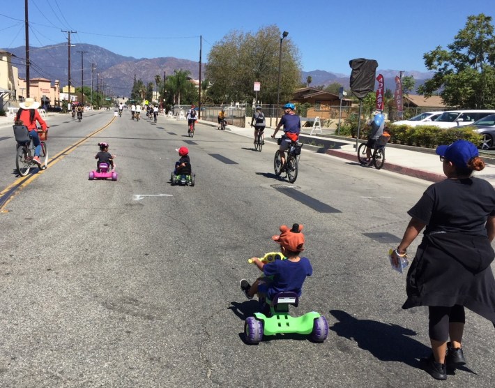 Families enjoying Pride of the Valley open streets