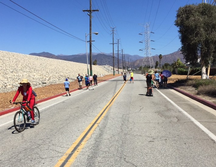 Pride of the Valley participants along the Santa Fe Dam