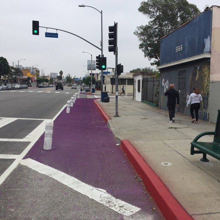 The southern portion of the Pico/Cochran curb extension