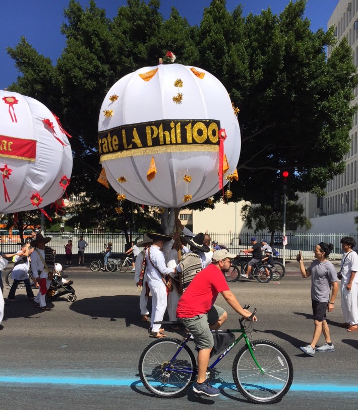 During CicLAvia Oaxacan performers paraded along the route