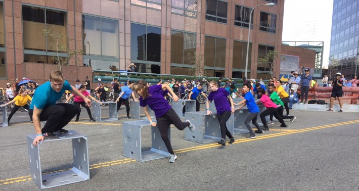 Diavalo dance performance on Grand Avenue during CicLAvia