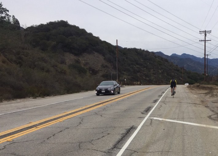 The eastern portions of La Tuna Canyon have a shared shoulder lane, but not an actual bike lane